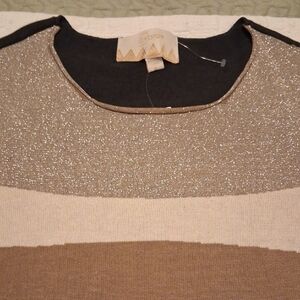 Sparkly Brown and Cream Women's Sweater